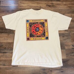Vintage 1994 Harmony Nature Earth Graphic Tee Single Stitch USA Organic Cotton